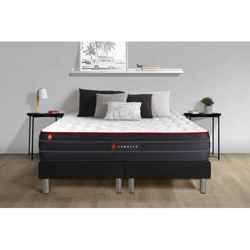 Ensemble Double Sommier + Matelas Boost Ressorts Ensaches Et Memoire De Forme 160x200