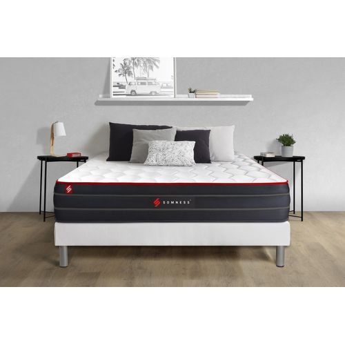 Ensemble Sommier + Matelas Boost Ressorts Ensaches Et Memoire De Forme 140x200