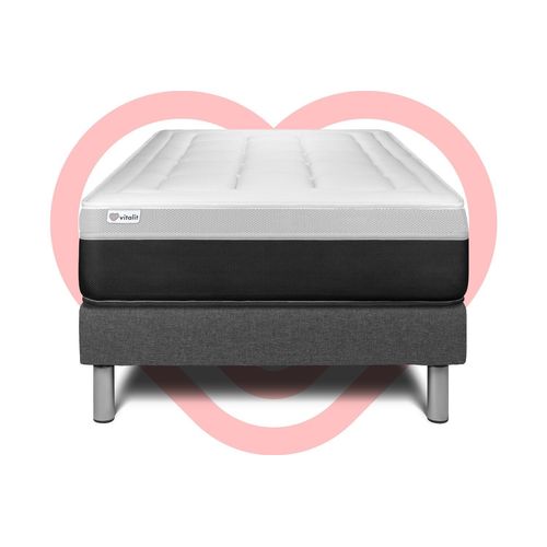 Ensemble Vital Form 90 X 200 Cm Sommier Kit Gris