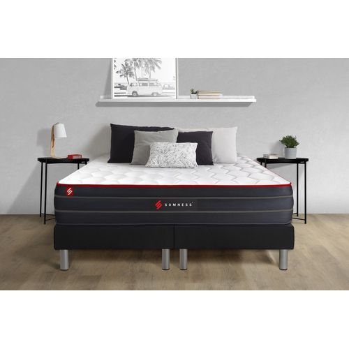 Ensemble Double Sommier + Matelas Boost Ressorts Ensaches Et Memoire De Forme 180x200