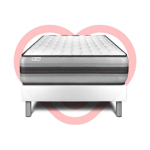Ensemble Vitalpower Recover 90 X 200 Cm Sommier Kit Blanc