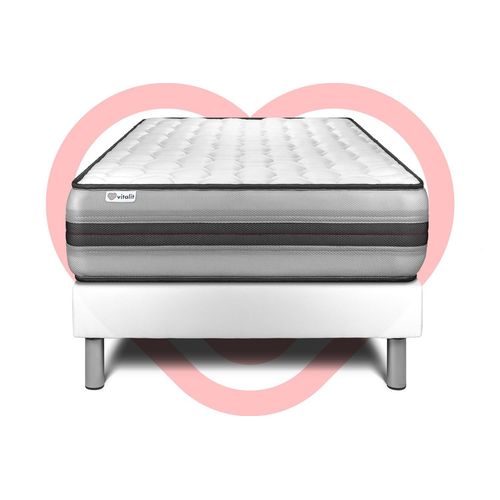 Ensemble Vitalpower Recover 90 X 190 Cm Sommier Kit Blanc
