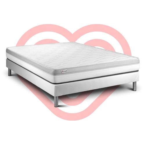 Ensemble Vital Relax 160 X 200 Cm Sommier Kit Blanc