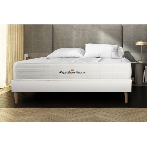 Ensemble Matelas Ressorts Ensaches + Memoire De Forme Maxi Epaisseur Windsor 180x200 Sommier Kit Blanc