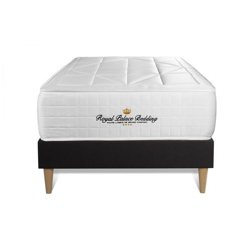 Ensemble Matelas Ressorts Ensaches + Memoire De Forme Maxi Epaisseur Windsor 90x200 Sommier Kit Noir