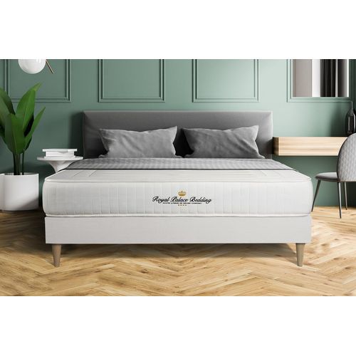 Ensemble 200x200 Matelas Lancaster Ressorts Ensaches Et Memoire De Forme + Sommier Kit Blanc