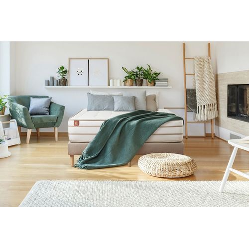 Ensemble Le Douillet 180x200cm Memoire De Forme Biovisco - Maxi Epaisseur 26cm + Double Sommiers Beige