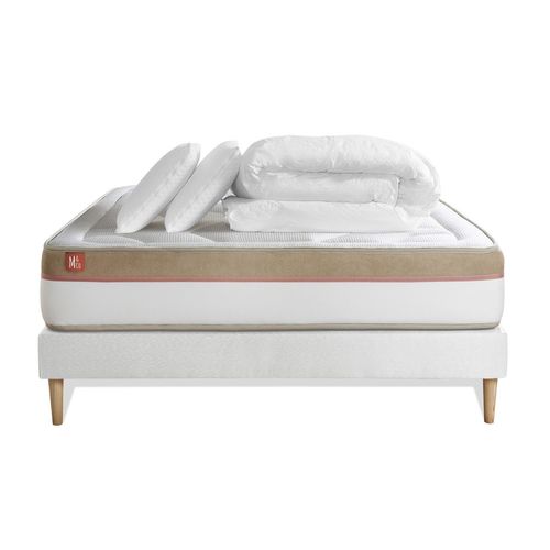 Pack Prêt A Dormir Matelas Le Cosy 160x200cm Memoire De Forme - Ep. 30cm + Sommier Blanc