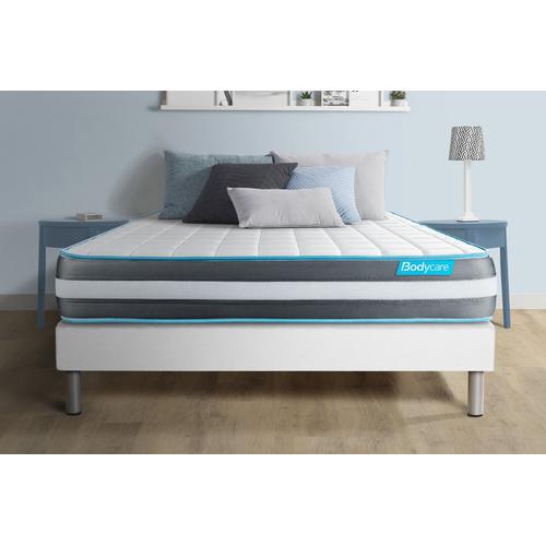 Ensemble 180x200 Matelas Bodyform A Memoire De Forme 3 Zones + Sommier Kit Blanc