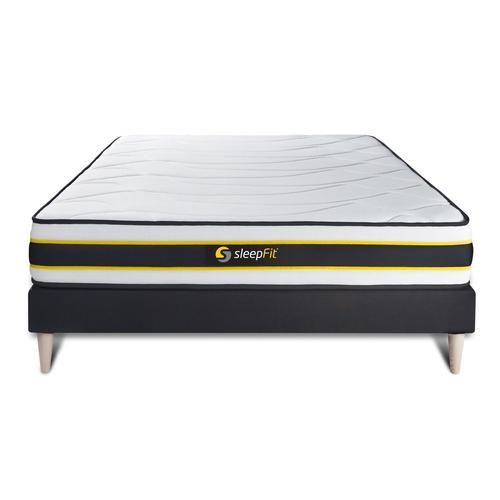 Ensemble 160x200 Matelas Flexy + Sommier Kit Noir