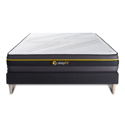 Ensemble 140x190 Matelas Active + Sommier Kit Noir