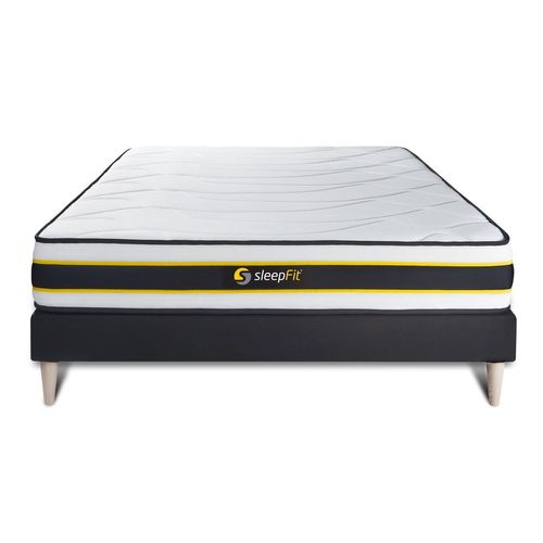 Ensemble 140x200 Matelas Flexy + Sommier Kit Noir