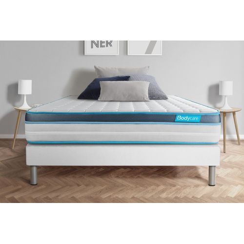 Ensemble 160x200 Matelas Bodyfit A Memoire De Forme + Sommier Kit Blanc