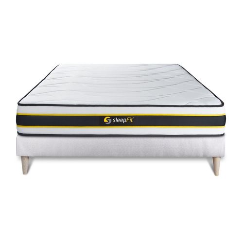 Ensemble 160x200 Matelas Flexy + Sommier Kit Blanc