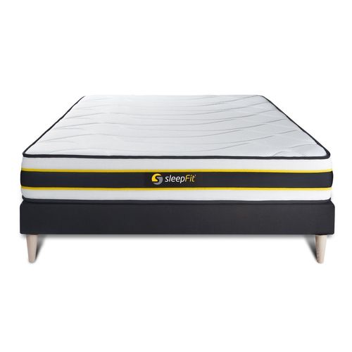 Ensemble 140x190 Matelas Flexy + Sommier Kit Noir