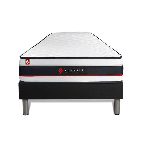 Ensemble 90x200 Matelas Form + Sommier Kit Noir