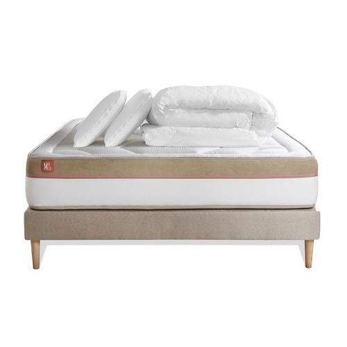 Pack Prêt A Dormir Matelas Le Cosy 160x200cm Memoire De Forme - Ep. 30cm + Sommier Beige