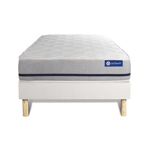 Ensemble Matelas 120x200 Actilatex Soft 3zones De Confort + Sommier Kit Blanc