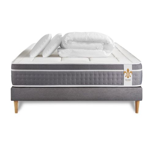 Pack Trente 200 X 200 Cm Sommier Kit Gris