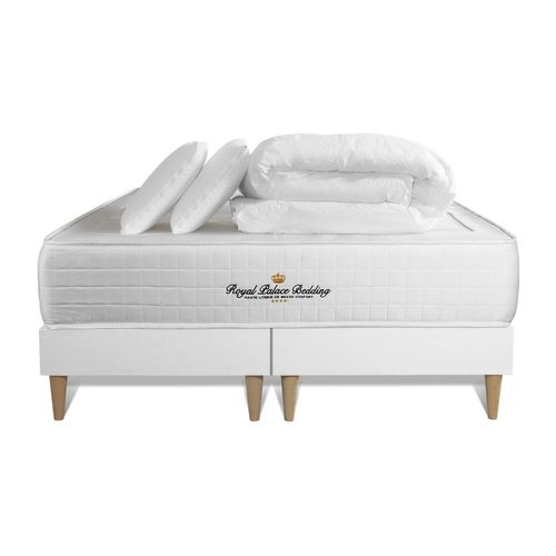 Pack matelas ressorts ensaches + memoire de forme maxi epaisseur Windsor 160x200cm + double sommier 80x200 cm
