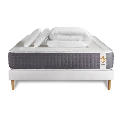 Pack Vingt-Six 140 X 200 Cm Sommier Kit Blanc