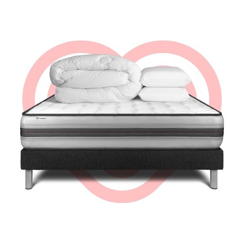 Pack Prêt A Dormir Vitalpower Recover 180 X 200 Cm Sommier Kit Noir