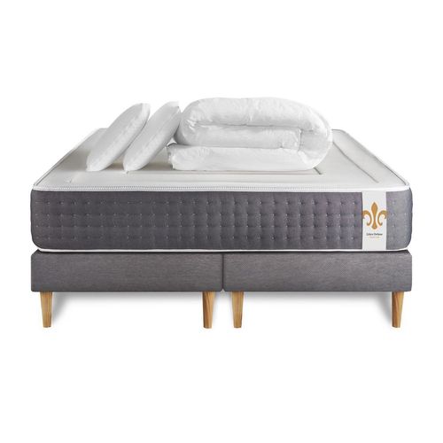 Pack Le Vingt-Six 160 X 200 Cm Double Sommiers Gris