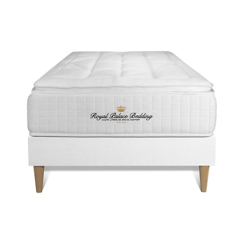 Ensemble Matelas Ressorts Ensaches + Memoire De Forme Maxi Epaisseur George V 90x200 Sommier Kit Blanc