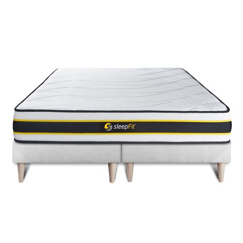 Ensemble Double Sommier + Matelas Flexy Ressorts Ensaches Et Memoire De Forme 180x200