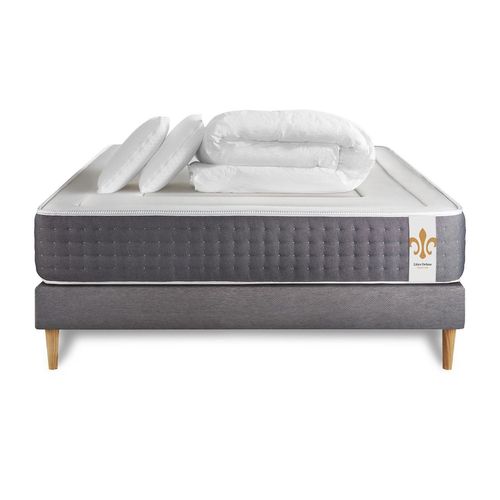 Pack Vingt-Six 200 X 200 Cm Sommier Kit Gris