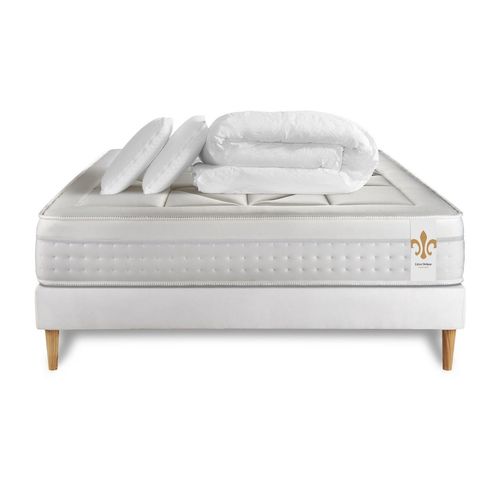 Pack Vingt-Huit 140 X 190 Cm Sommier Kit Blanc