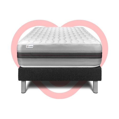 Ensemble Vitalspring Recover 90 X 200 Cm Sommier Kit Noir