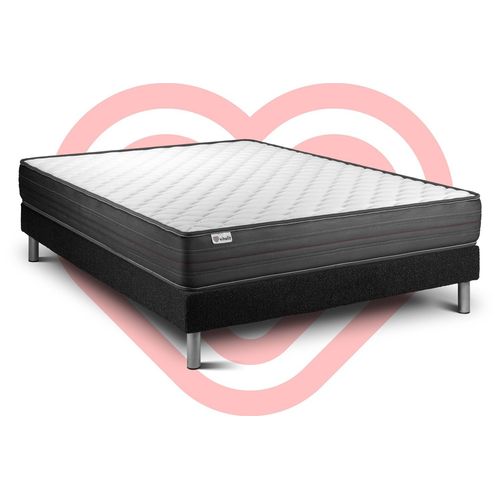 Ensemble Vitalpower 200 X 200 Cm Sommier Kit Noir