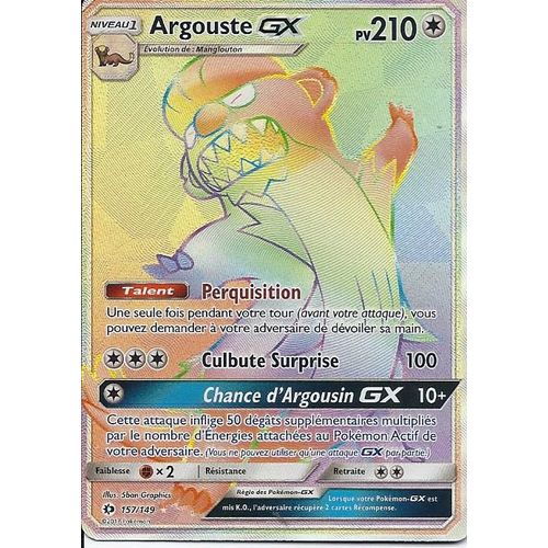 Carte Ultra Rare Full Art Argouste Gx 157/149 - Soleil Et Lune