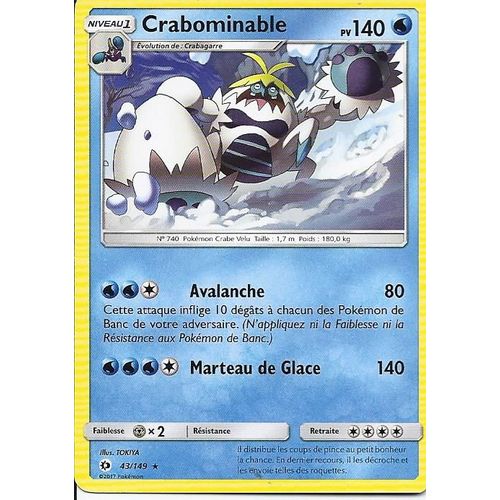 Carte Rare Crabominable 43/149 - Soleil Et Lune