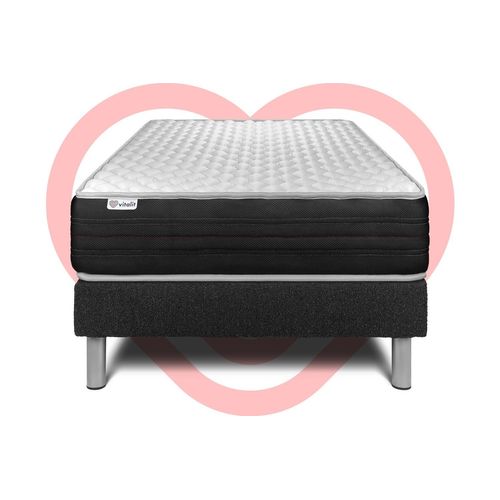 Ensemble Vitalmemo One 90 X 190 Cm Sommier Kit Noir