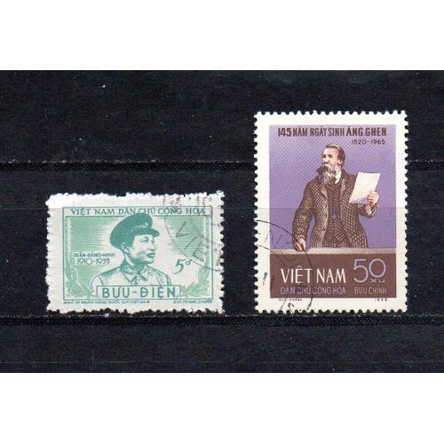 Vietnam- Lot De 2 Timbres Oblitérés- Personnages Célèbres 