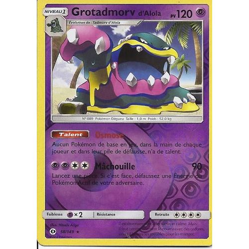 Carte Holo Reverse Grotadmorv D'alola 58/149 - Soleil Et Lune