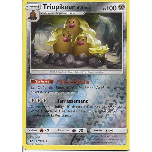 Carte Holo Reverse Triopikeur D'alola 87/149 - Soleil Et Lune