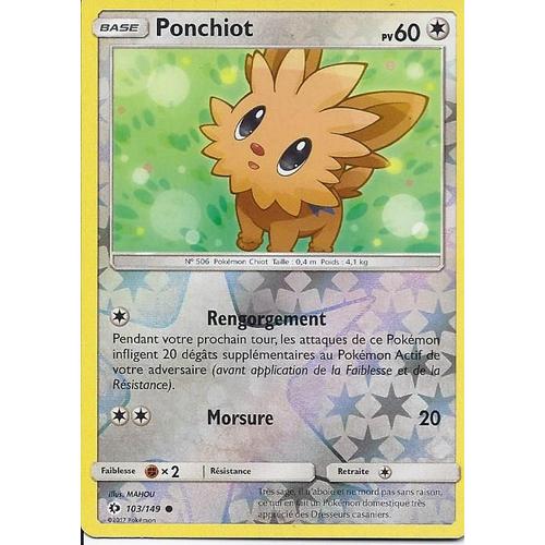 Carte Holo Reverse Ponchiot 103/149 - Soleil Et Lune