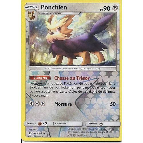 Carte Holo Reverse Ponchien 104/149 - Soleil Et Lune