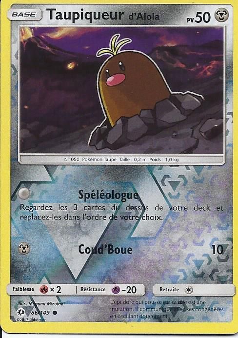 Carte Holo Reverse Taupiqueur D'alola 86/149 - Soleil Et Lune