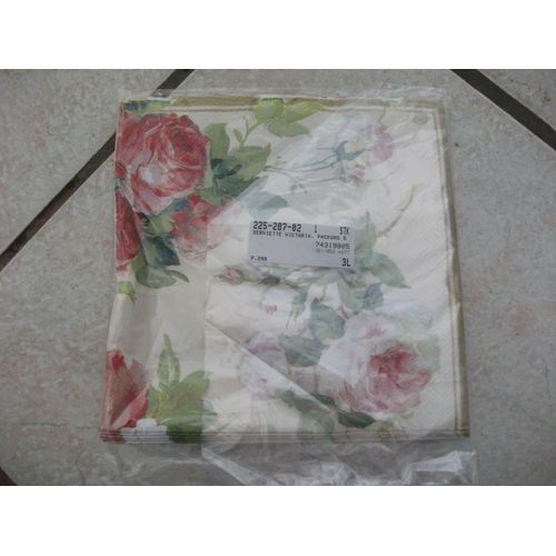 Lot De 5 Serviettes Papier - Roses
