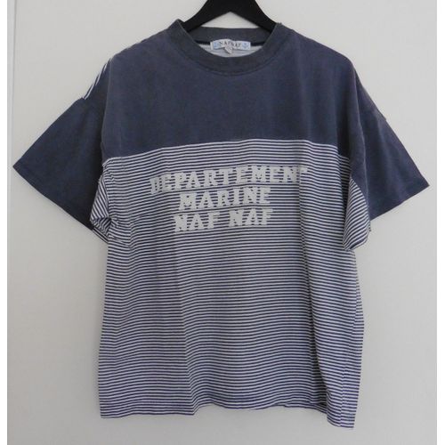 T-Shirt Rayé Gris Et Blanc. Naf Naf. Taille 44 / 46