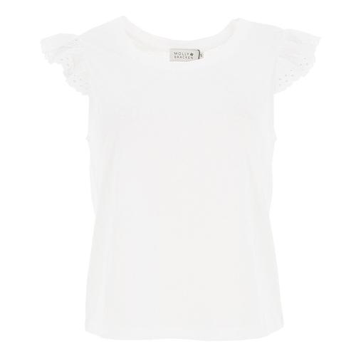 Tee Shirt Manches Courtes Molly Bracken Knitted Tee Ladies Offwhite Blanc