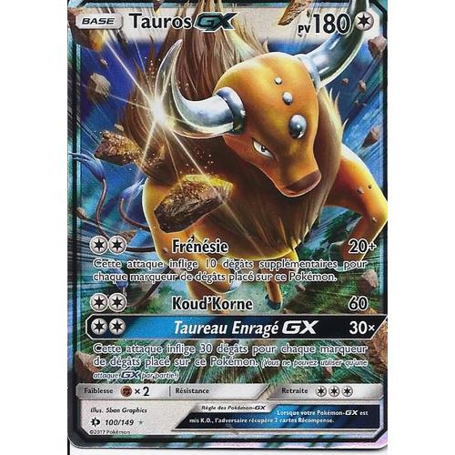 Carte Ultra Rare Tauros Gx 100/149 - Soleil Et Lune