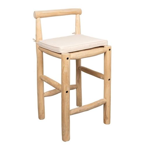 Tabouret Haut En Branches De Teck Naturel