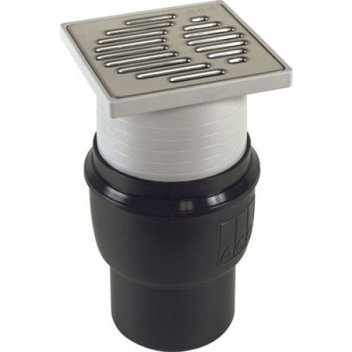 Bonde de douche à l'italienne 150 x 150 mm ajustable sortie verticale ACO