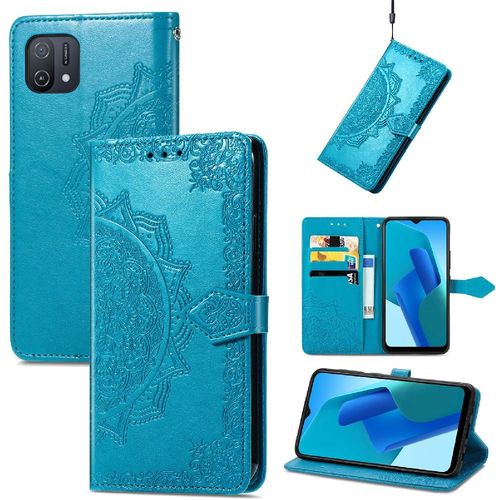 Étui Pour Oppo A16k Antichoc Motif Exquis Étui En Cuir Simple Entreprise Couverture Rabotant - Bleu