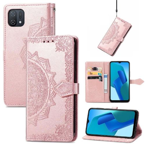 Étui Pour Oppo A16k Antichoc Motif Exquis Étui En Cuir Simple Entreprise Couverture Rabotant - Doré